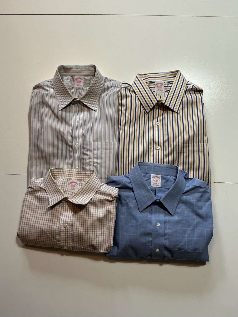 Lot Of 4 Brooks Brothers Traditional Fit All Cotton L/S Button Dress Shirts